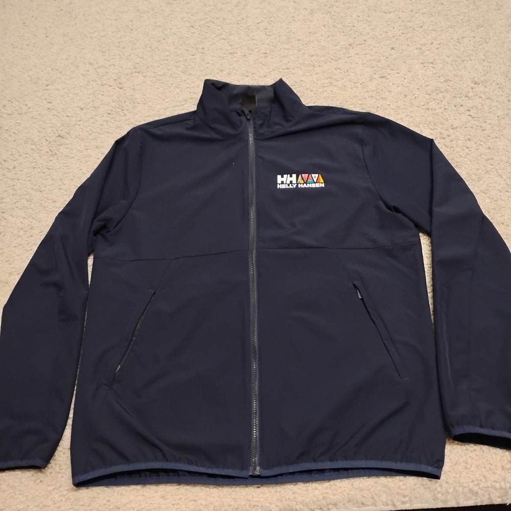 Helly Hansen Jacket Mens XL Blue Newport Softshell Fishing Yachting Boat Sailing